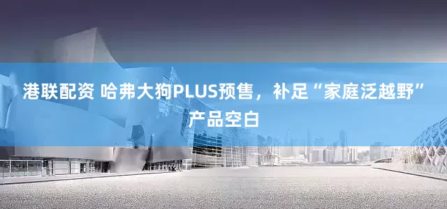 港联配资 哈弗大狗PLUS预售，补足“家庭泛越野”产品空白